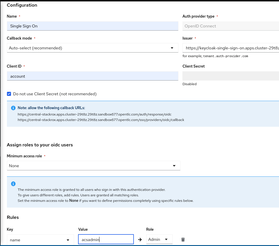 ACS OpenIDConfig