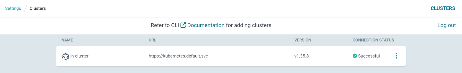 Argo CD settings clusters