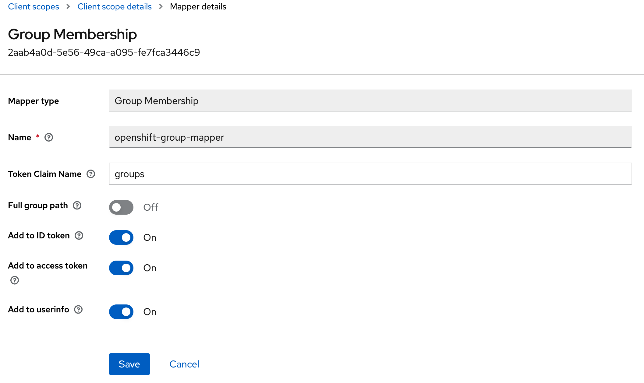 Client Scopes Create Group Membership Mapper