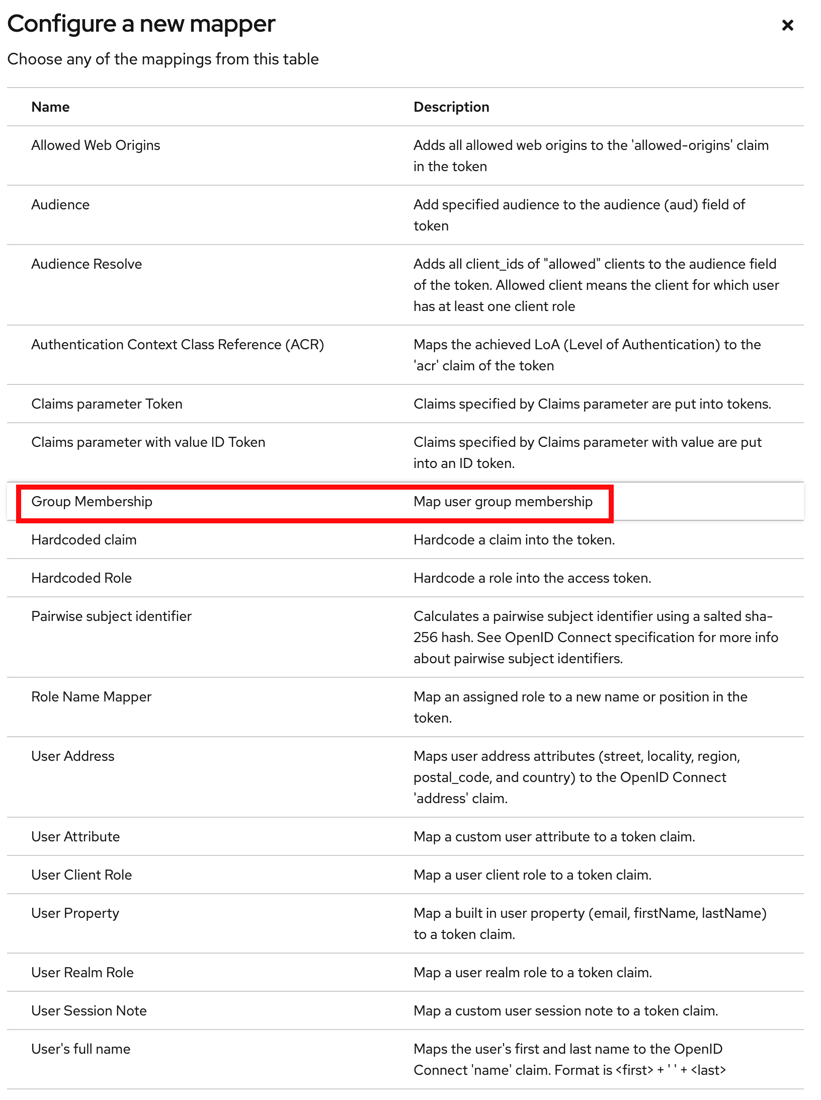Client Scopes Create Group Membership Mapper