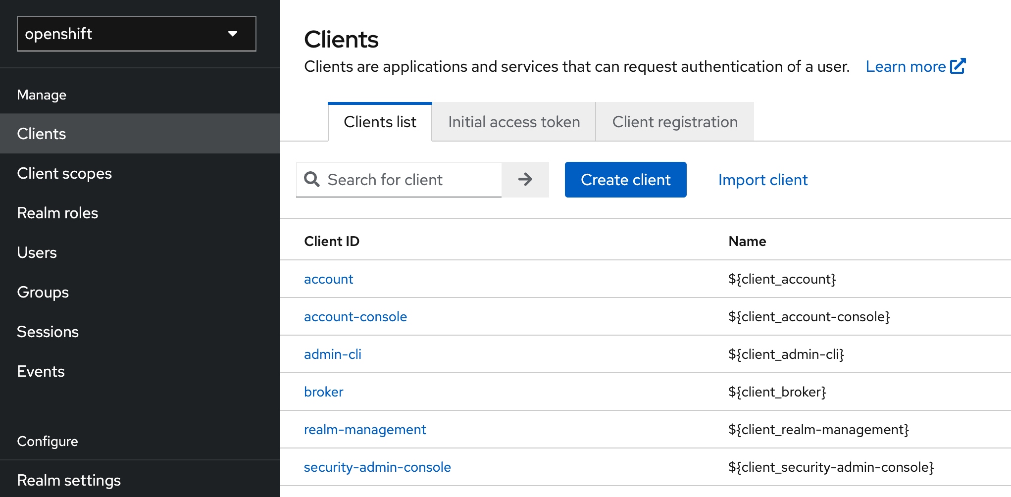 Create new Client