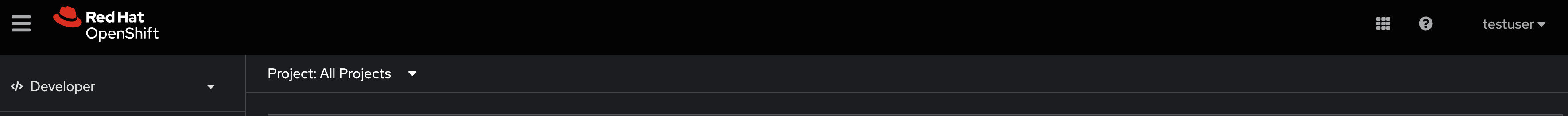 Logged in to OpenShift