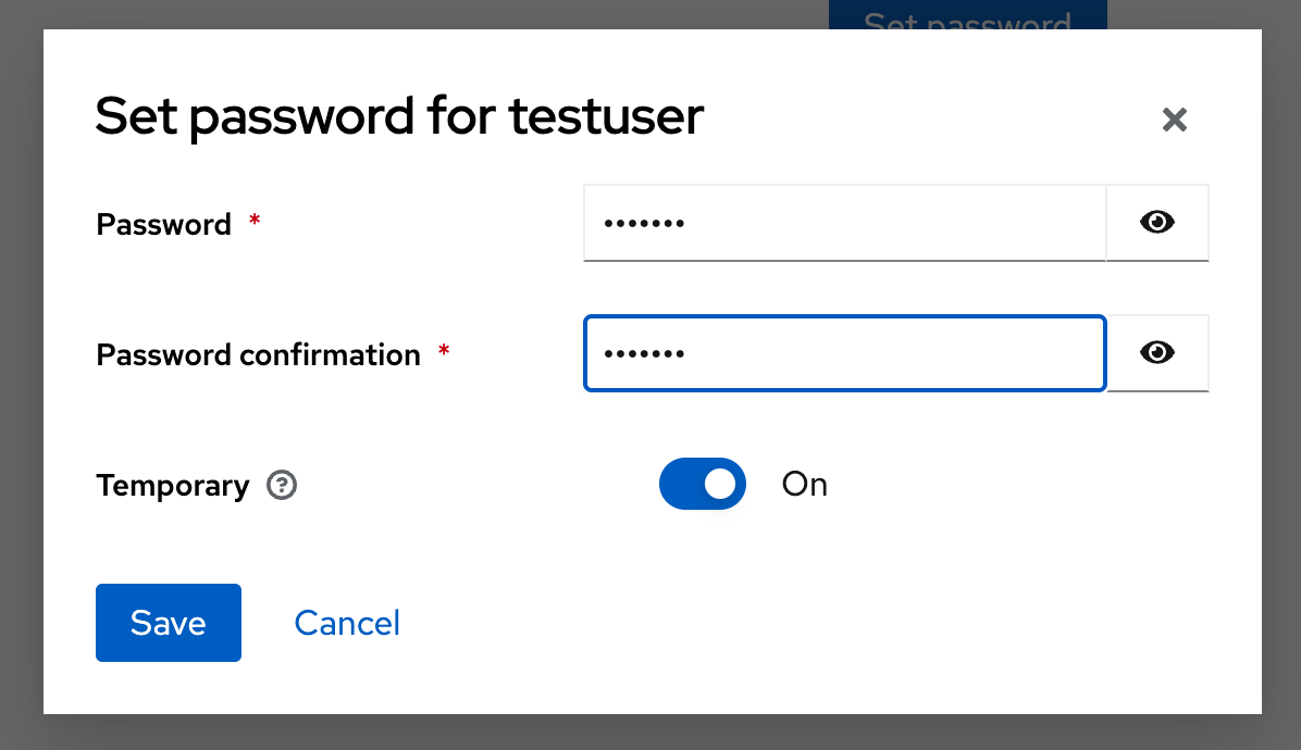 Set password for new User