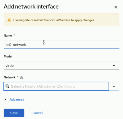 VM Configure additional network interface
