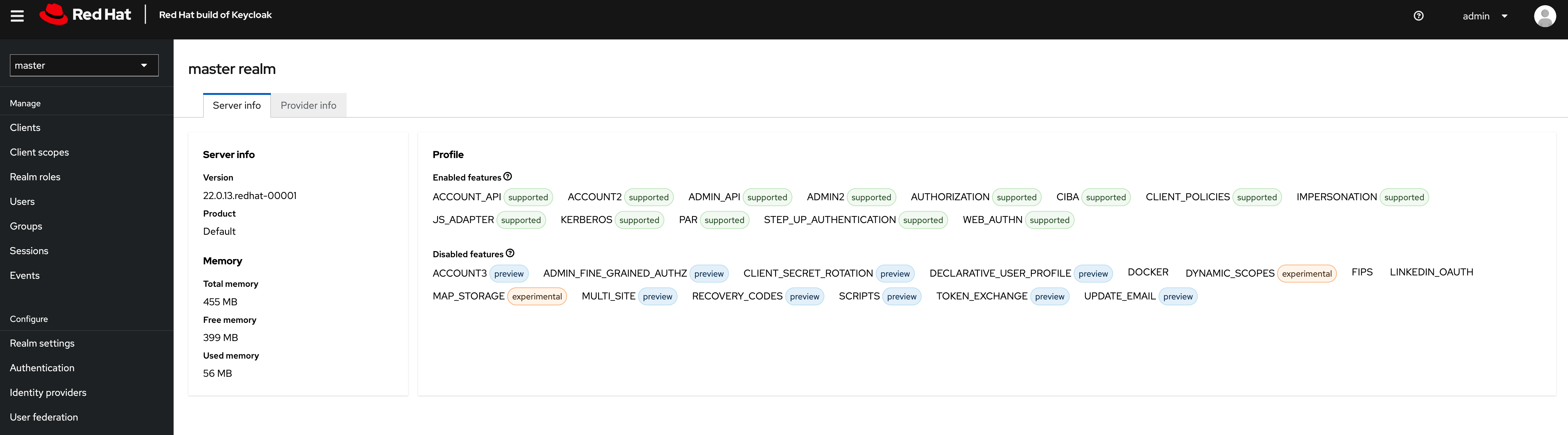 Keycloak Admin Console