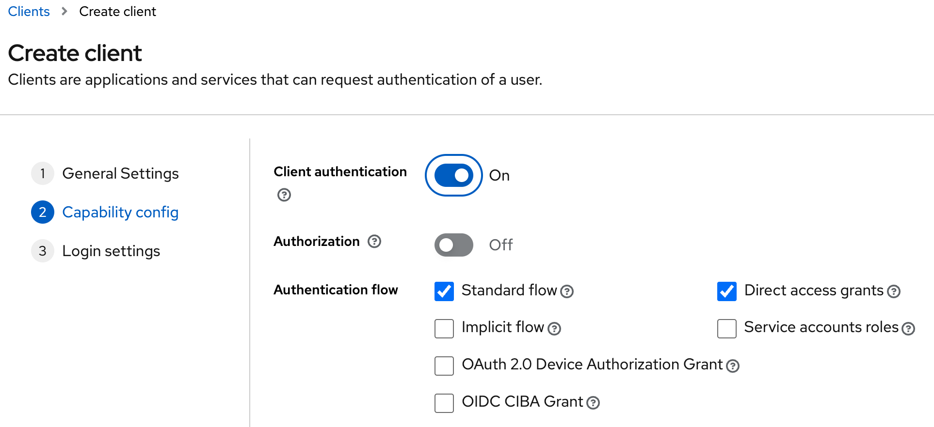 Create new Client