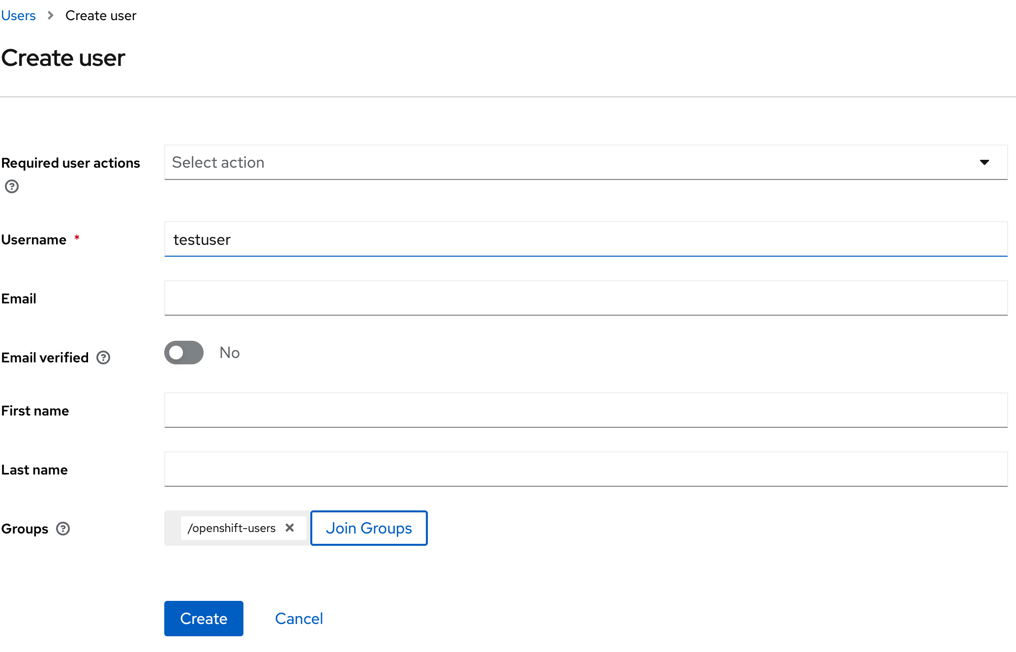 Create new User